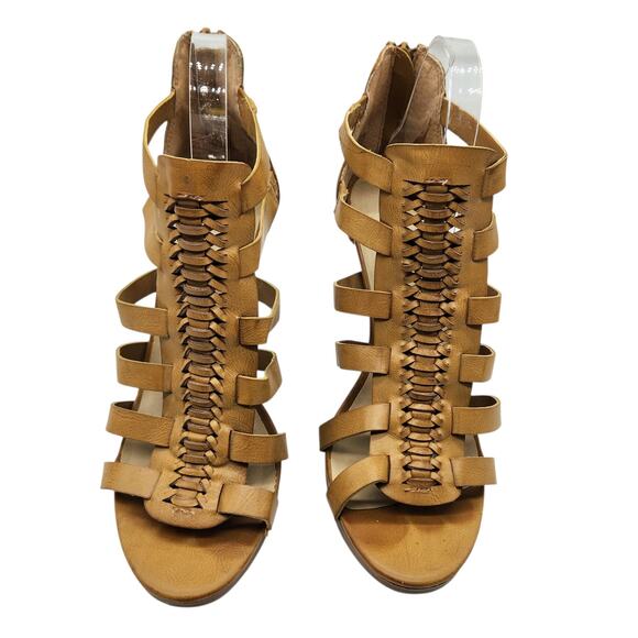 Dressbarn Tan Gladiator Style Block Heeled Sandals – Size 9 - Picture 2 of 8